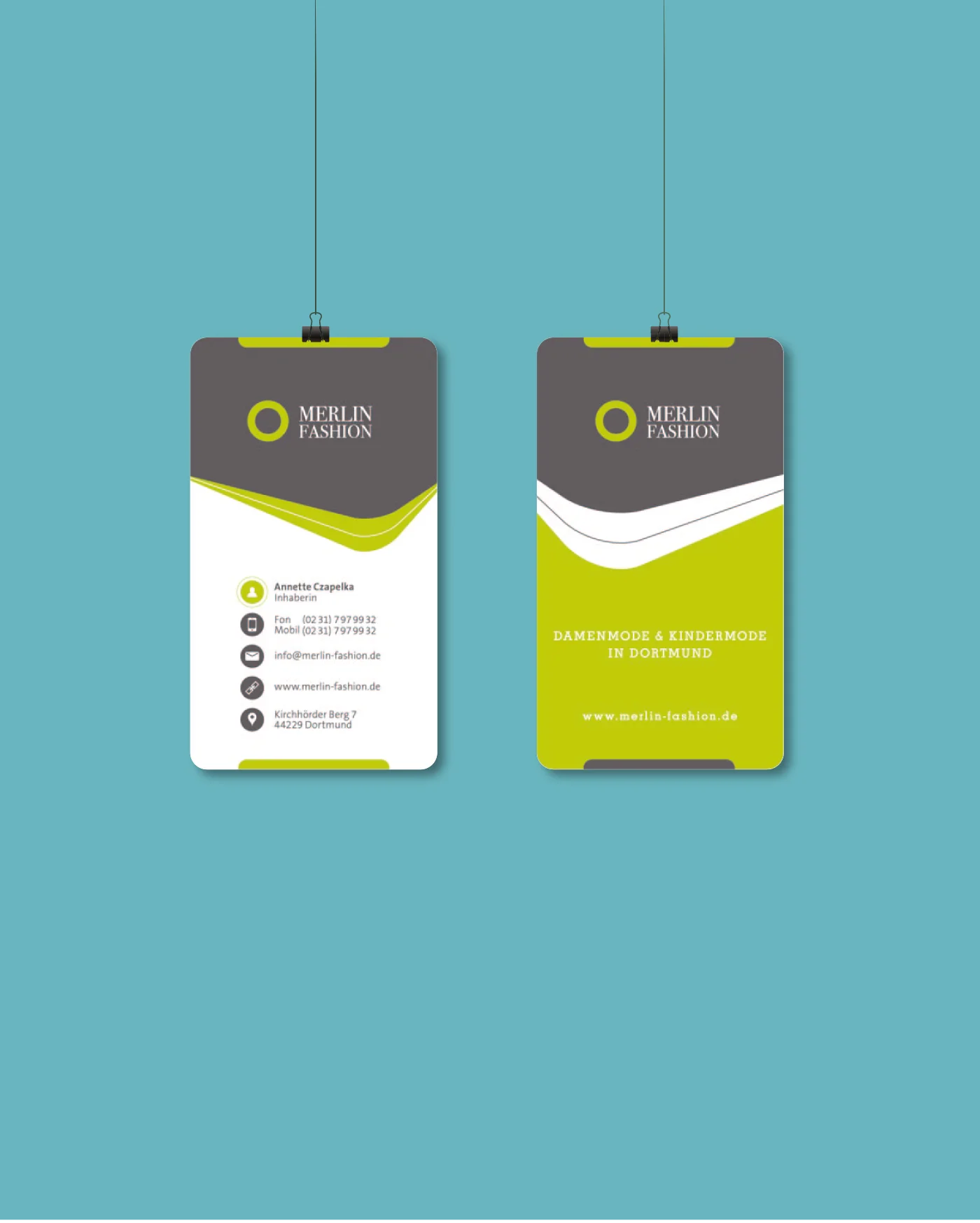 Logoentwicklung und exklusive Visitenkarten – Merlin Fashion (Dortmund)