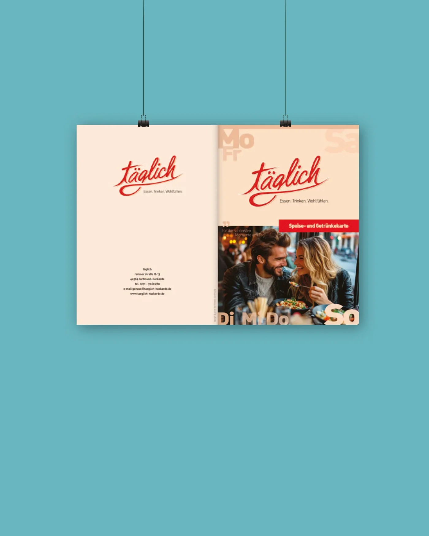 Speisekarte Design für Gastronomie – Layout, Typografie und Druckdaten (Dortmund)