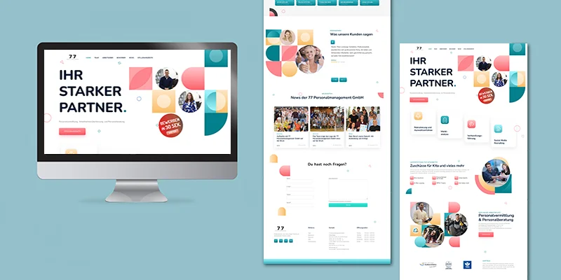 Website für 77 Personalmanagement – WordPress, UI/UX, Responsive Webdesign in Dortmund