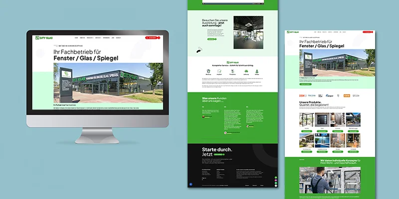 City Glas – Unternehmenswebsite mit individuellem PHP-Webdesign, Responsive Webdesign